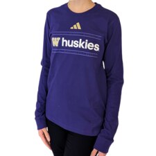 adidas Women's W Huskies Fresh Long Sleeve Tee